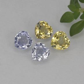 Zaffiro naturale multicolore da 1,20 ct, a forma di cuore, VVS-VS