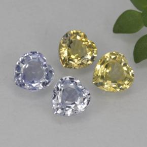 Zaffiro naturale multicolore da 1,20 ct, a forma di cuore, VVS-VS