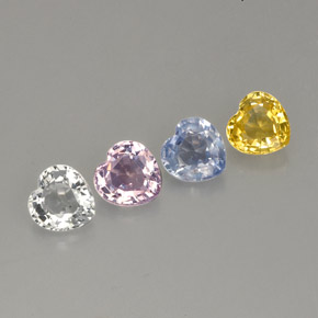 Zaffiro naturale multicolore da 1,42 ct, a forma di cuore, VVS-VS