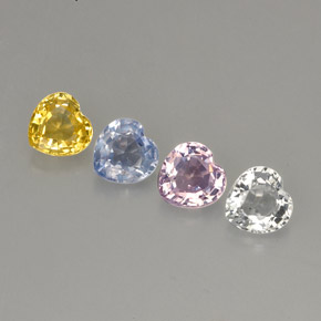 Zaffiro naturale multicolore da 1,42 ct, a forma di cuore, VVS-VS