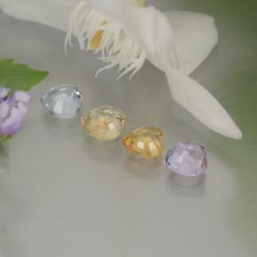 Zaffiro naturale multicolore da 1,37 ct, a forma di cuore, VVS-VS