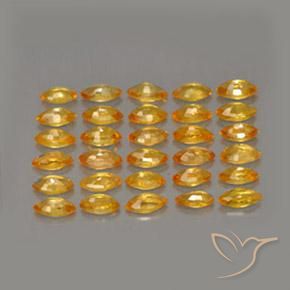 Gemme di Zaffiro Arancio intenso-OroG naturale da 3.36 ct, Taglio marquise, VVS-VS