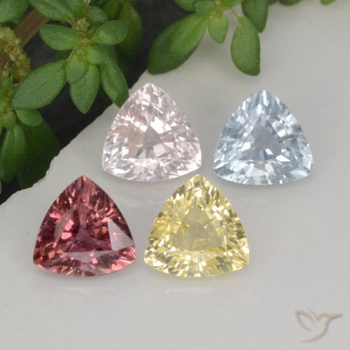 Zaffiro naturale multicolore da 2,20 ct, trillion, VVS-VS