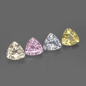 Zaffiro naturale multicolore da 3,01 ct, trillion, VVS-VS