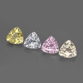Zaffiro naturale multicolore da 3,01 ct, trillion, VVS-VS