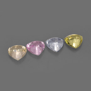 Zaffiro naturale multicolore da 3,01 ct, trillion, VVS-VS