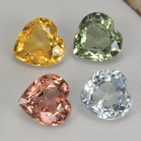 Zaffiro naturale multicolore da 1,26 ct, a forma di cuore, VVS-VS