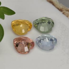 Zaffiro naturale multicolore da 1,26 ct, a forma di cuore, VVS-VS
