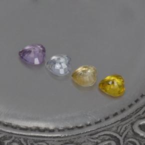 Zaffiro naturale multicolore da  ct, a forma di cuore, VVS-VS