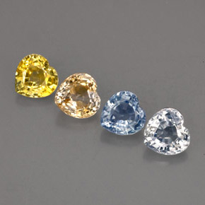 Zaffiro naturale multicolore da  ct, a forma di cuore, VVS-VS