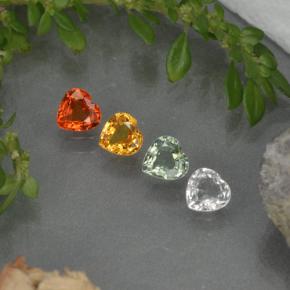 Zaffiro naturale multicolore da 1,16 ct, a forma di cuore, VVS-VS