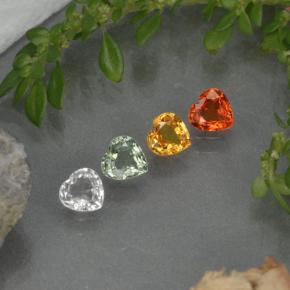 Zaffiro naturale multicolore da 1,16 ct, a forma di cuore, VVS-VS