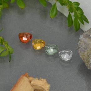 Zaffiro naturale multicolore da 1,16 ct, a forma di cuore, VVS-VS