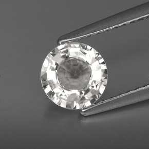 Zaffiro naturale bianco da 1,09 ct, taglio rotondo, VS