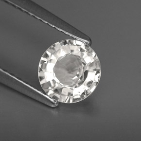 Zaffiro naturale bianco da 1,09 ct, taglio rotondo, VS