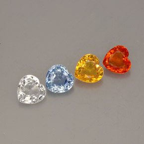 Zaffiro naturale multicolore da  ct, a forma di cuore, VVS-VS