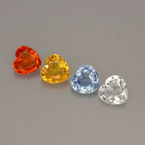 Zaffiro naturale multicolore da  ct, a forma di cuore, VVS-VS