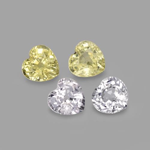 Zaffiro naturale multicolore da 1,38 ct, a forma di cuore, VVS-VS