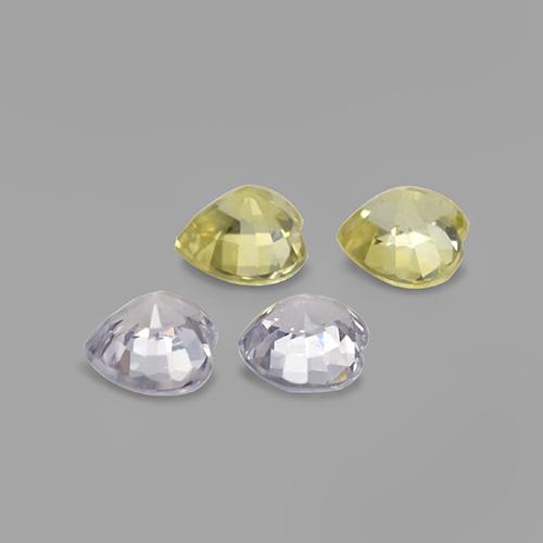 Zaffiro naturale multicolore da 1,38 ct, a forma di cuore, VVS-VS
