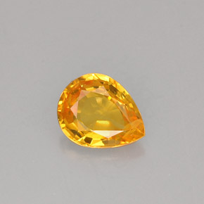 Zaffiro naturale arancione da 0,70 ct, taglio a pera, VS