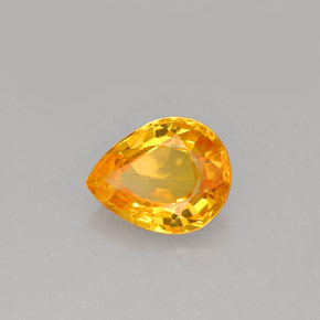 Zaffiro naturale arancione da 0,70 ct, taglio a pera, VS