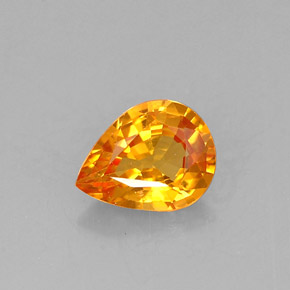 Zaffiro naturale arancione da 0,57 ct, taglio a pera, VVS-VS