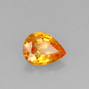 Zaffiro naturale arancione da 0,57 ct, taglio a pera, VVS-VS