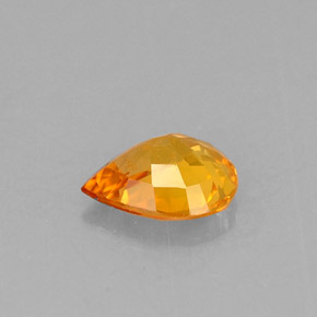 Zaffiro naturale arancione da 0,57 ct, taglio a pera, VVS-VS