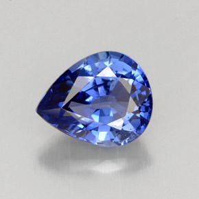 Zaffiro naturale blu da 1,45 ct, taglio a pera, VS
