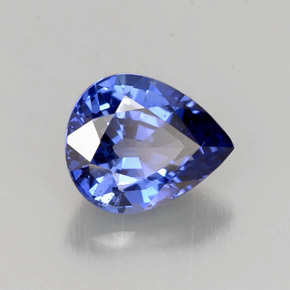 Zaffiro naturale blu da 1,45 ct, taglio a pera, VS
