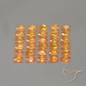 2.72ctw Naturale Arancione brillante Zaffiro, Taglio marquise, VS