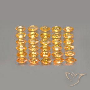 Gemme di Zaffiro Arancione brillante naturale da 3.35 ct, Taglio marquise, VS