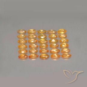 Gemme di Zaffiro Arancione brillante naturale da 3.35 ct, Taglio marquise, VS
