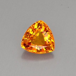 Zaffiro naturale arancione da 0,78 ct, trillion, VS