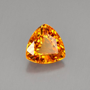 Zaffiro naturale arancione da 0,78 ct, trillion, VS