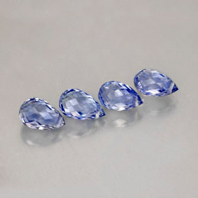 Zaffiro naturale blu da  ct, briolette, VVS-VS