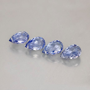 Zaffiro naturale blu da  ct, briolette, VVS-VS