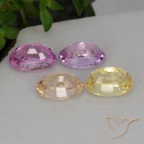 Zaffiro naturale multicolore da 2,84 ct, taglio ovale, VVS-VS