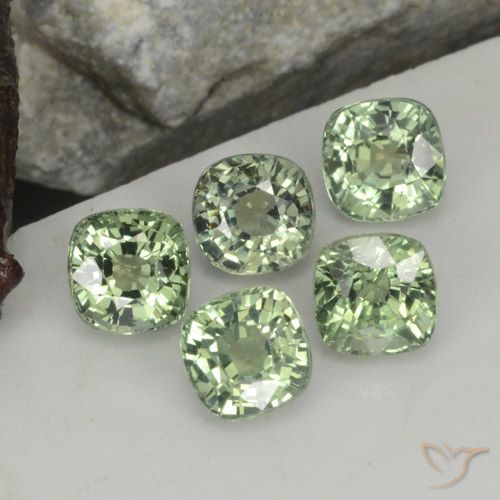 Zaffiro naturale verde da 2,87 ct, taglio a cuscino, VVS-VS