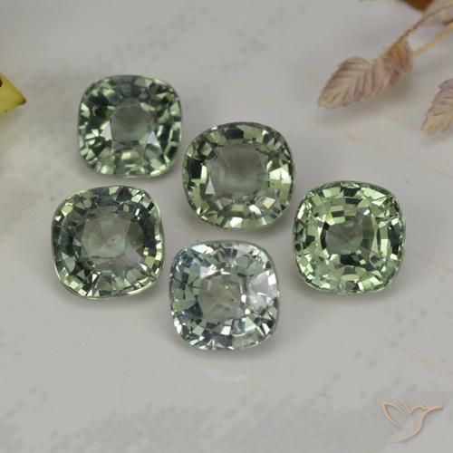 Zaffiro naturale verde da 2,74 ct, taglio a cuscino, VVS-VS