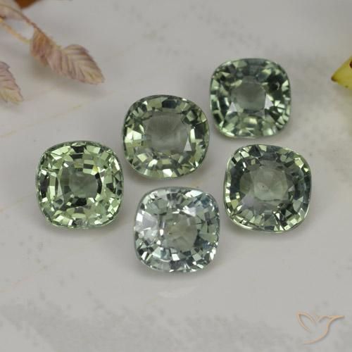 Zaffiro naturale verde da 2,74 ct, taglio a cuscino, VVS-VS
