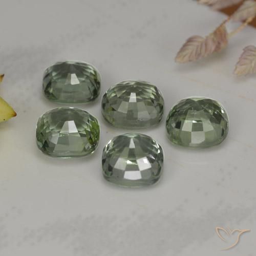 Zaffiro naturale verde da 2,74 ct, taglio a cuscino, VVS-VS
