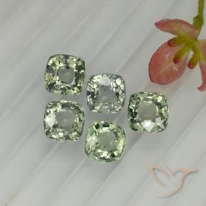 Zaffiro naturale verde da 2,66 ct, taglio a cuscino, VVS-VS