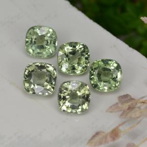 Zaffiro naturale verde da 2,61 ct, taglio a cuscino, VVS-VS