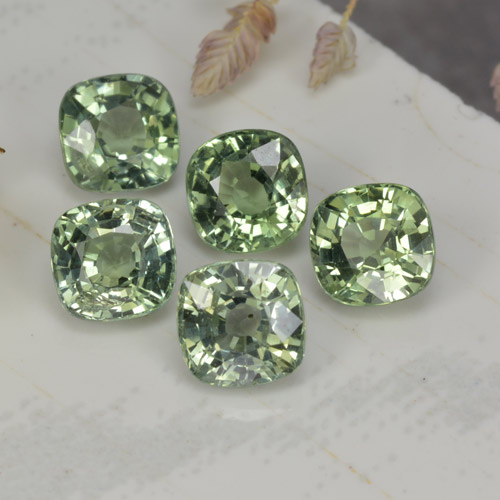 Zaffiro naturale verde da 2,51 ct, taglio a cuscino, VVS-VS