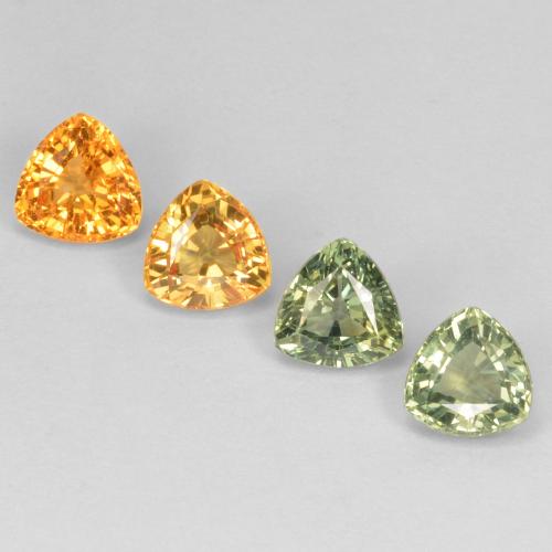 Zaffiro naturale multicolore da 3,60 ct, trillion, VVS-VS