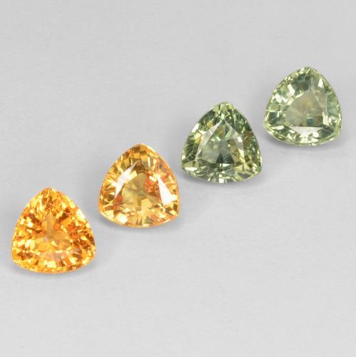 Zaffiro naturale multicolore da 3,60 ct, trillion, VVS-VS