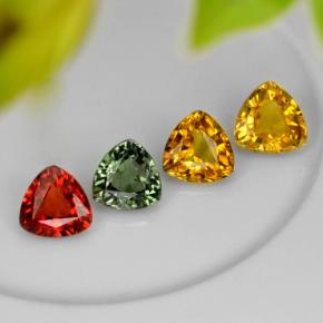 Zaffiro naturale multicolore da 3,17 ct, trillion, VVS-VS