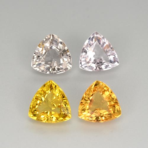 Zaffiro naturale multicolore da 2,73 ct, trillion, VVS-VS