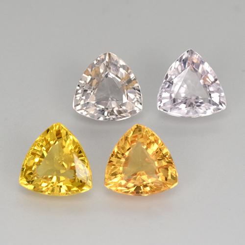Zaffiro naturale multicolore da 2,73 ct, trillion, VVS-VS